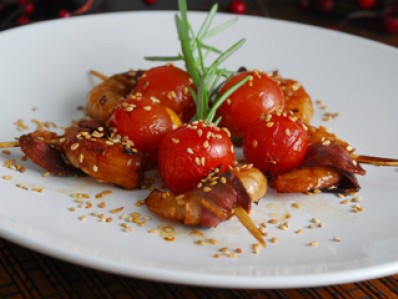 Brochetas de langostino julius 